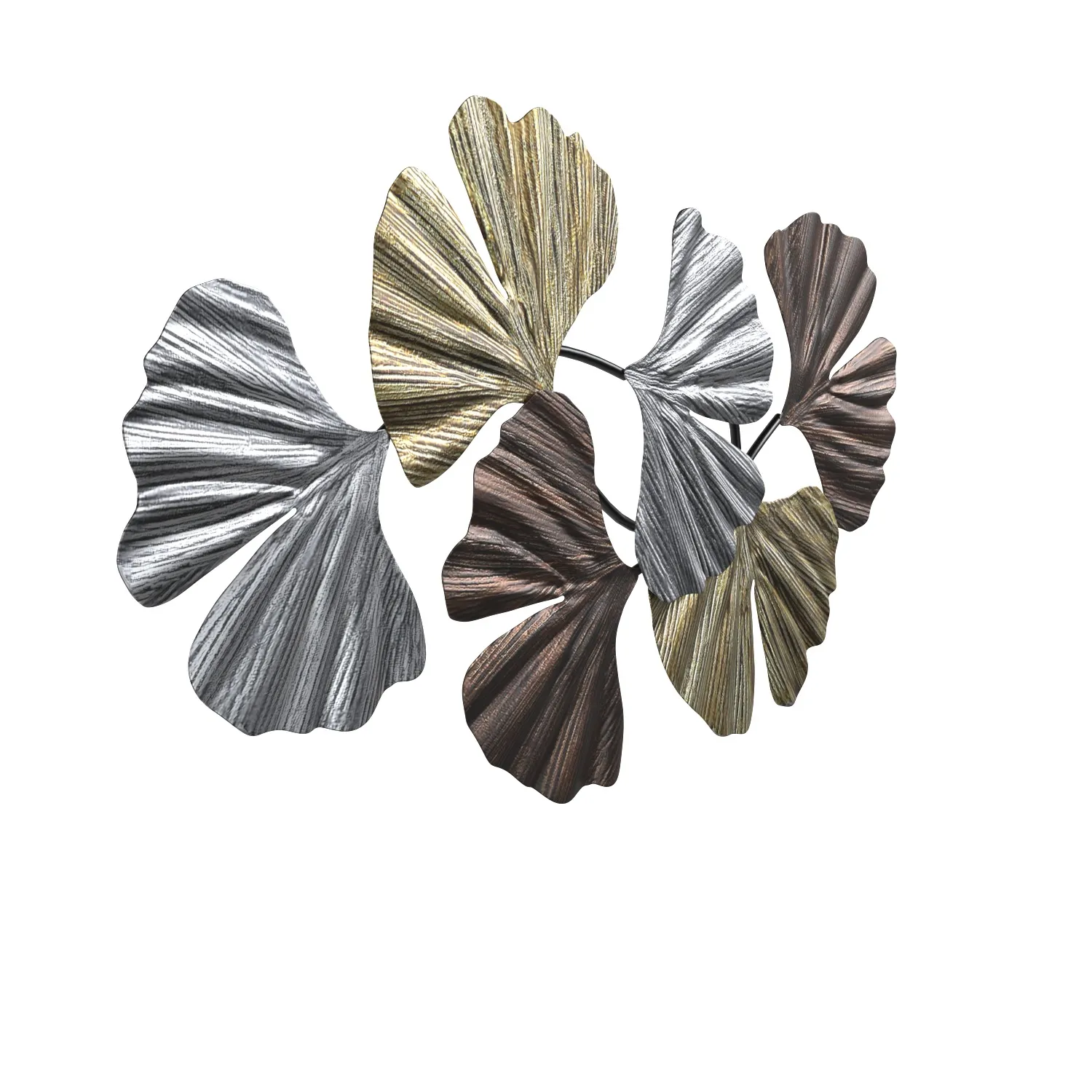 Metallic Leaves 41 Wide Metal Wall Art PBR 3D Model_03